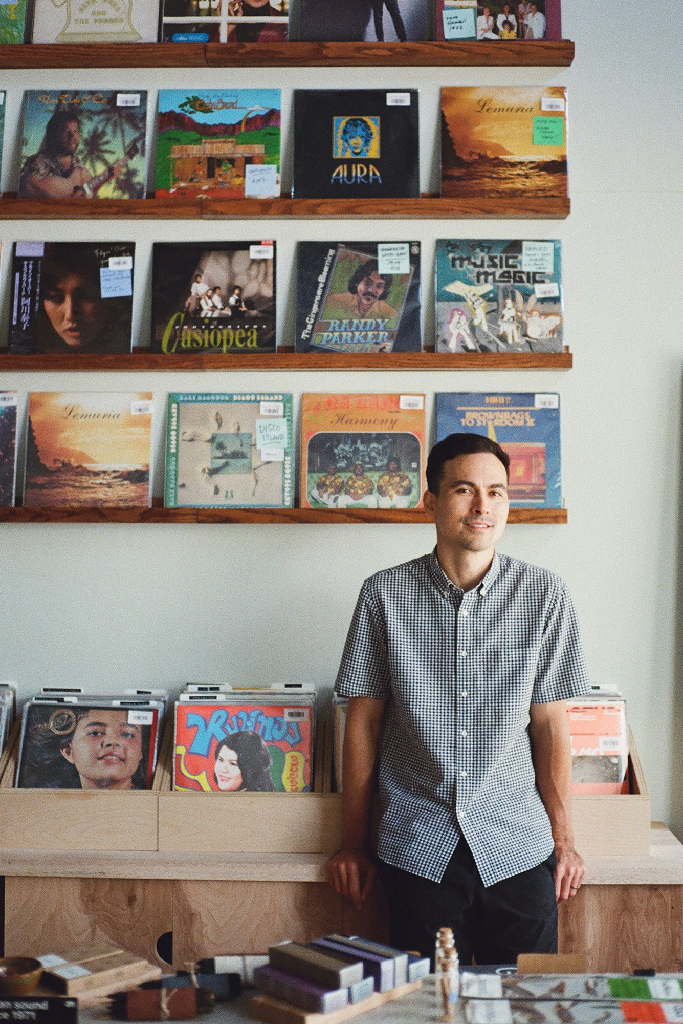 Roger Bong at his Aloha Got Soul store in Waikiki, Hawaii. Photo by Mark Kushimi.